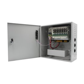 Sursa de alimentare CCTV 12V 10A 8 iesiri cu back-up STR1210-08CBD