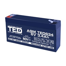 Acumulator AGM TED634F1 6V 3.4Ah F1