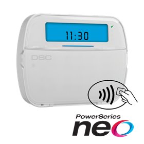 Tastatura LCD cu iconuri, modul wireless si cititor de proximitate, cablata, 128 zone, SERIA NEO - DSC NEO-HS2ICON-RFP