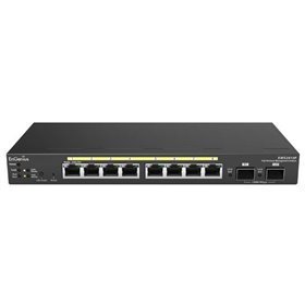 Wireless Management 20AP 8-port GbE PoE.af Switch 61.6W 2GbE 2SFP smart+ DT (Network Switch, Power Adapter (48V/1.75A), Power co