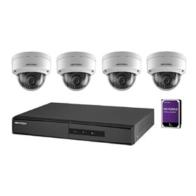 KIT IP 4X IP CAM DOME 1XNVR 1XHDD1TB POE